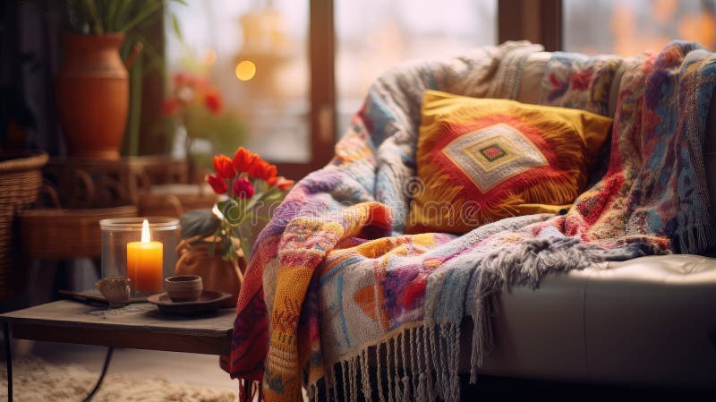 Modello interno bohemian illustrazione vettoriale