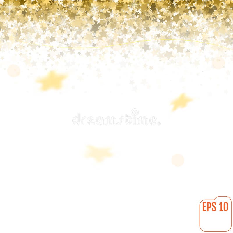 Modello moderno bianco astratto con le stelle d'oro Illustrati di vettore illustrazione di stock