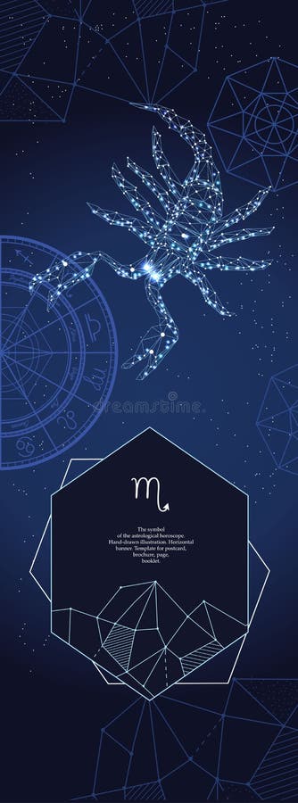Modello per l'insegna astrologica Segno dello zodiaco di scorpione illustrazione di stock Modello per l'insegna astrologica Segno dello zodiaco di scorpione illustrazione di stock