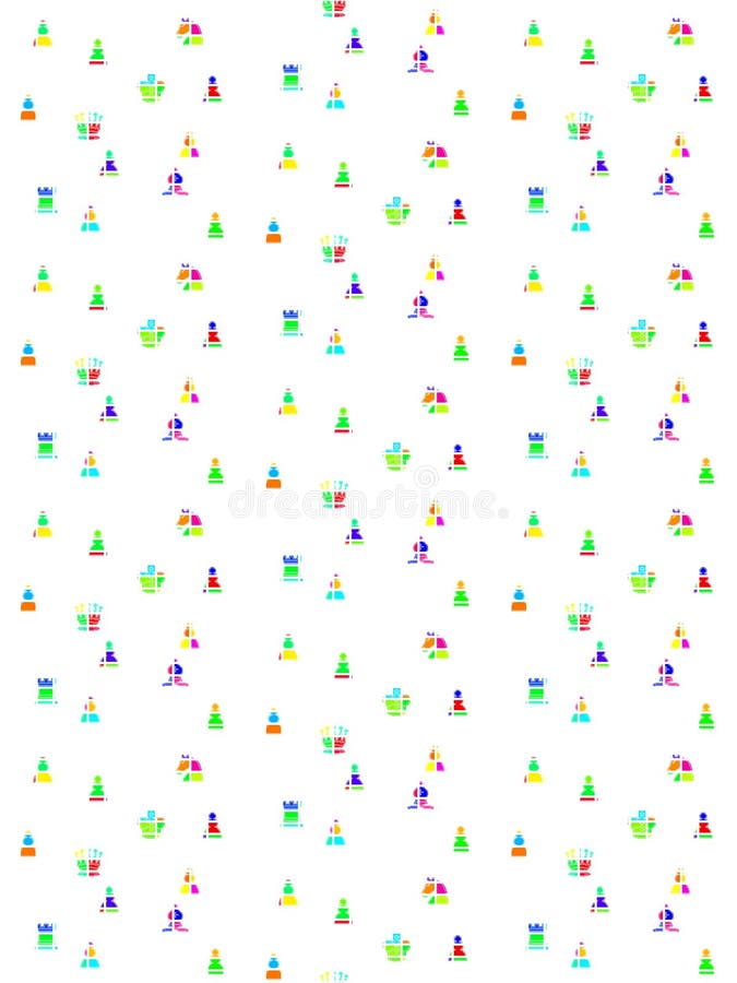 Modello - pezzi degli scacchi a colori illustrazione di stock Modello - pezzi degli scacchi a colori illustrazione di stock