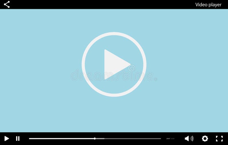 Modello piano blu della barra del riproduttore video per la vostra progettazione illustrazione vettoriale Modello piano blu della barra del riproduttore video per la vostra progettazione illustrazione vettoriale