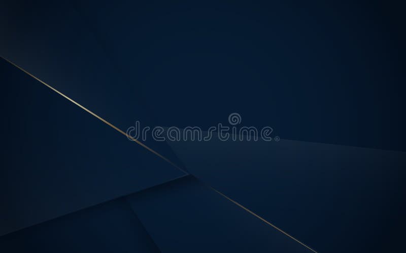 Modello poligonale astratto di lusso blu scuro con oro. illustrazione vettoriale