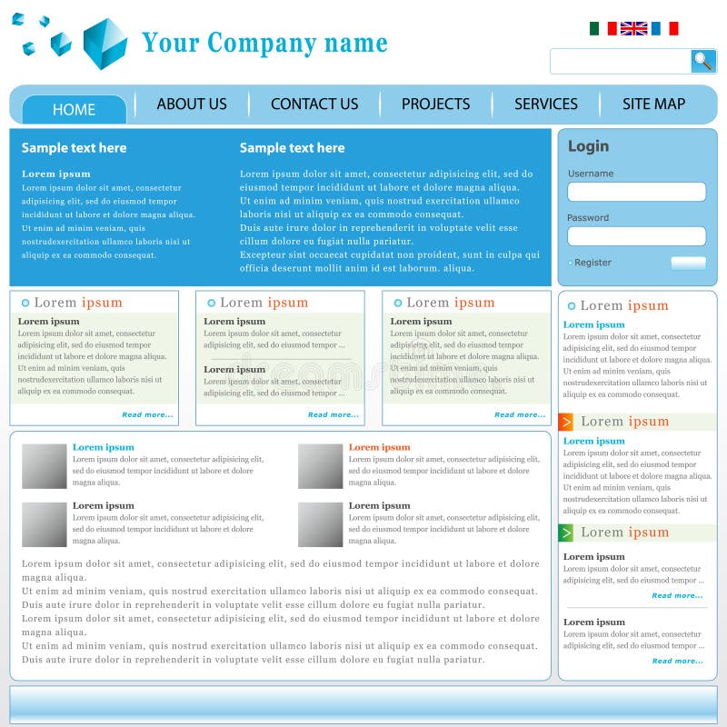 Modello professionale di Web site royalty illustrazione gratis Modello professionale di Web site royalty illustrazione gratis