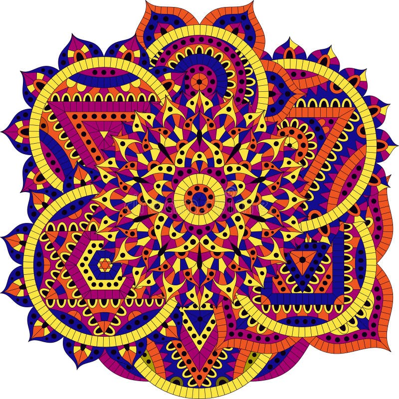 Modello rotondo con sette chakras illustrazione vettoriale Modello rotondo con sette chakras illustrazione vettoriale