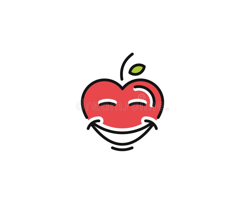 Modello sano di logo del cuore Progettazione felice di vettore del carattere del cuore royalty illustrazione gratis Modello sano di logo del cuore Progettazione felice di vettore del carattere del cuore royalty illustrazione gratis