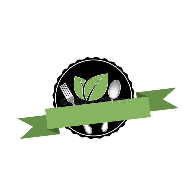 Modello sano organico di logo dell'alimento illustrazione di stock Modello sano organico di logo dell'alimento illustrazione di stock