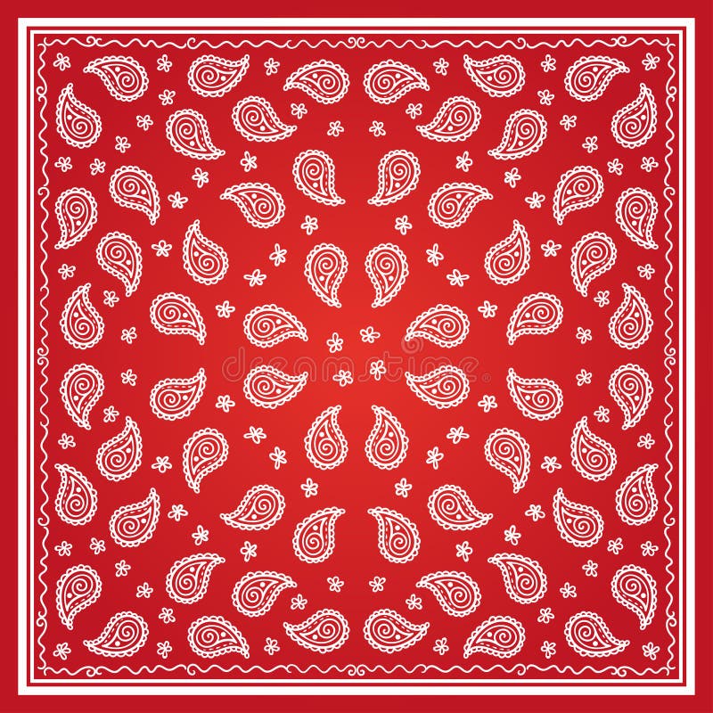Modello Semplice Della Bandana Rossa Di Paisley Illustrazione Vettoriale -  Illustrazione di tessuto, sciarpa: 56304689