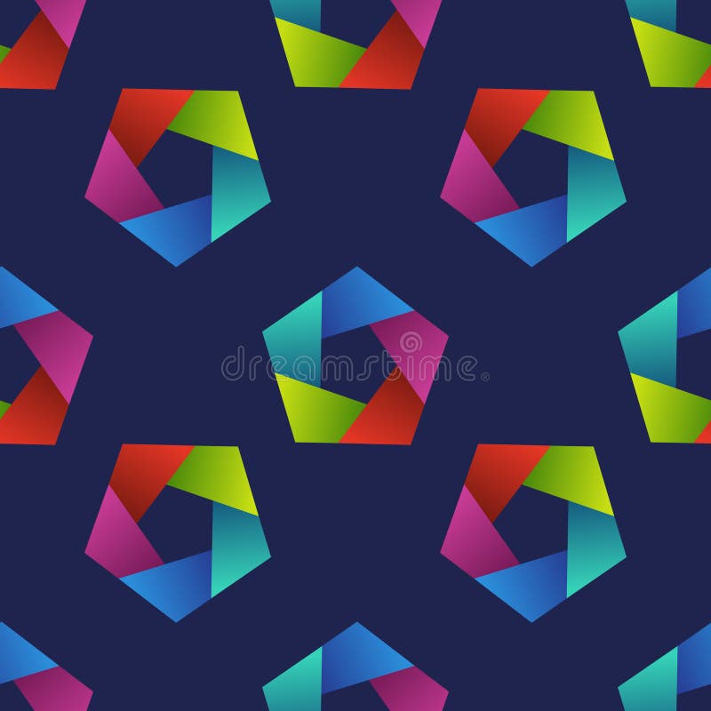 Modello senza cuciture astratto con i pentagoni variopinti royalty illustrazione gratis Modello senza cuciture astratto con i pentagoni variopinti royalty illustrazione gratis