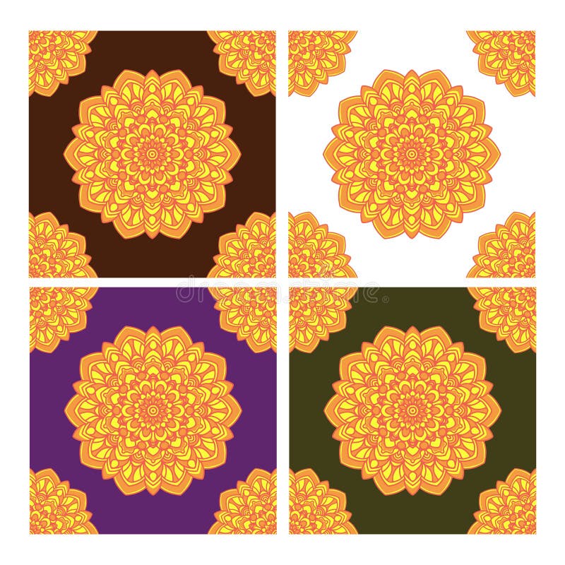 Modello senza cuciture con gli ornamenti di arte della mandala Mandala nello stile di arte araba illustrazione vettoriale Modello senza cuciture con gli ornamenti di arte della mandala Mandala nello stile di arte araba illustrazione vettoriale