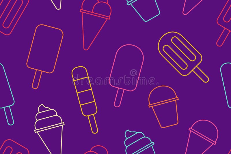 Modello senza cuciture con il gelato differente variopinto royalty illustrazione gratis