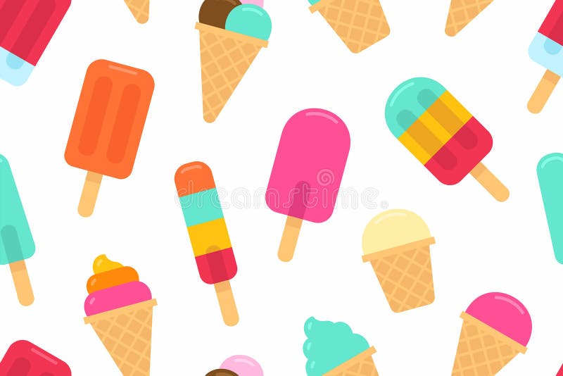 Motivo senza soluzione di continuità con gelati colorati e diversi illustrazione vettoriale