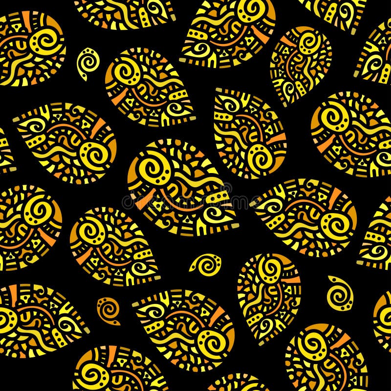 Modello senza cuciture con il limone stilizzato illustrazione di stock