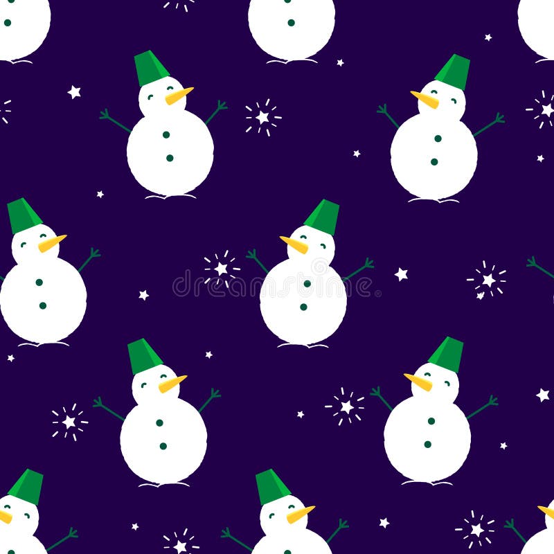 Modello senza cuciture con il pupazzo di neve e la stella su fondo scuro Ornamento per il tessuto ed avvolgersi illustrazione vettoriale Modello senza cuciture con il pupazzo di neve e la stella su fondo scuro Ornamento per il tessuto ed avvolgersi illustrazione vettoriale