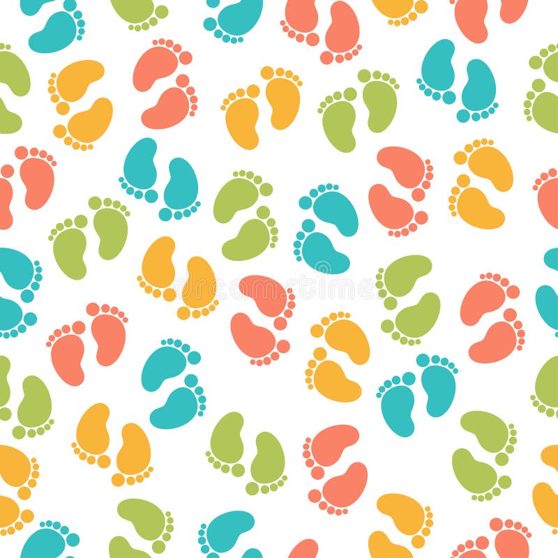 Modello senza cuciture con l'orma del bambino royalty illustrazione gratis Modello senza cuciture con l'orma del bambino royalty illustrazione gratis