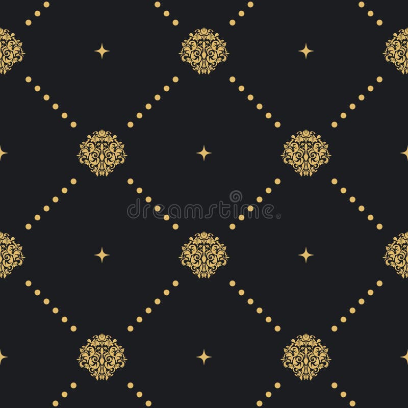 Modello senza cuciture con l'ornamento dorato illustrazione vettoriale Modello senza cuciture con l'ornamento dorato illustrazione vettoriale