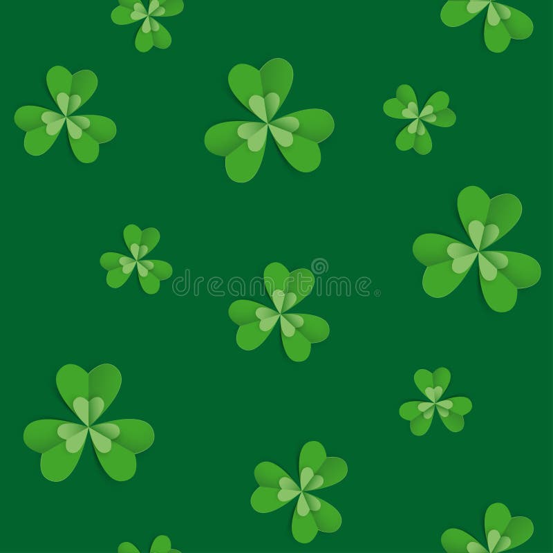 Modello senza cuciture con le foglie del trifoglio per il partito di giorno del ` s di St Patrick royalty illustrazione gratis Modello senza cuciture con le foglie del trifoglio per il partito di giorno del ` s di St Patrick royalty illustrazione gratis