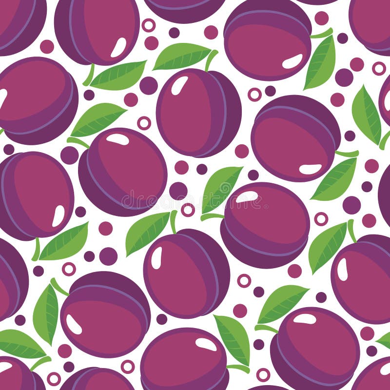 Modello senza cuciture con le prugne royalty illustrazione gratis Modello senza cuciture con le prugne royalty illustrazione gratis