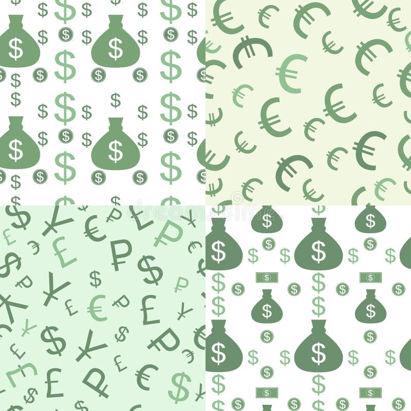 Modello senza cuciture con soldi illustrazione di stock Modello senza cuciture con soldi illustrazione di stock