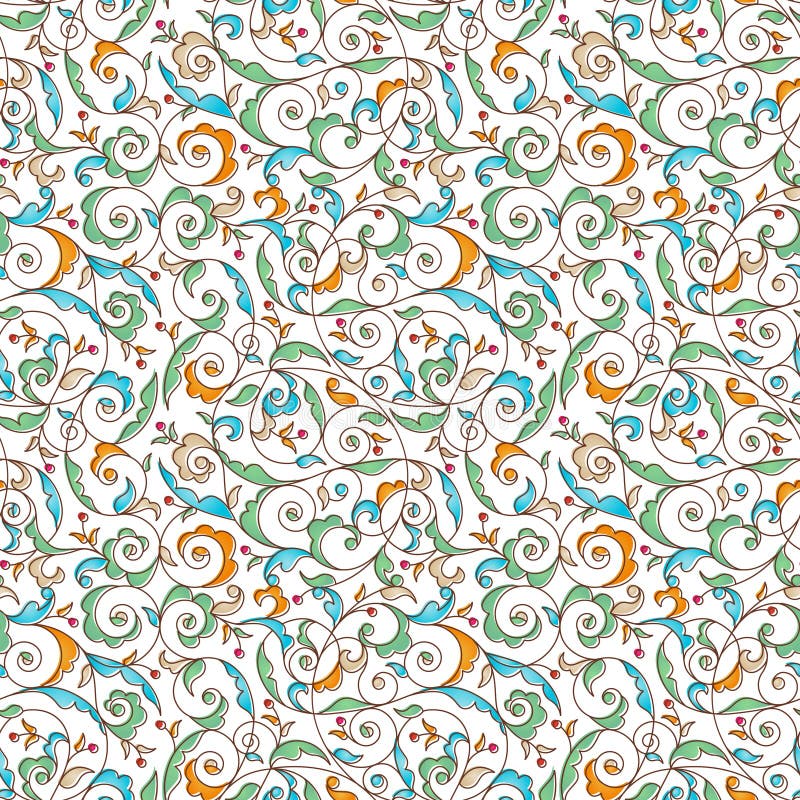 Modello senza cuciture d'annata nello stile orientale illustrazione vettoriale Modello senza cuciture d'annata nello stile orientale illustrazione vettoriale