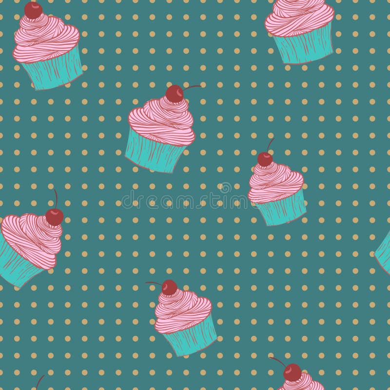 Modello senza cuciture dei bigné illustrazione di stock Modello senza cuciture dei bigné illustrazione di stock