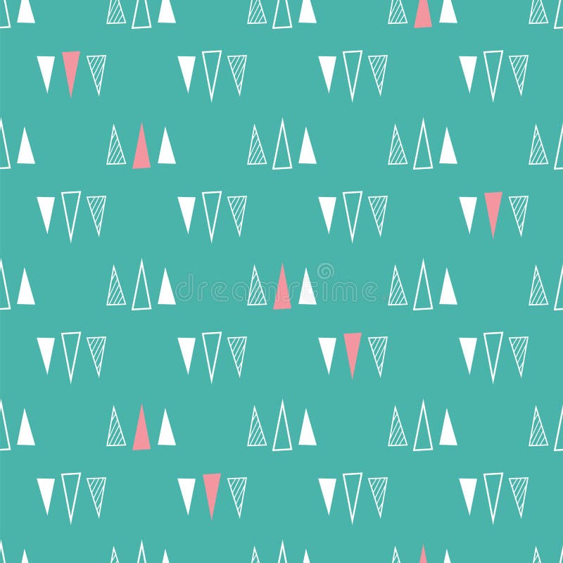 Modello senza cuciture dei triangoli su un fondo di verde della menta illustrazione vettoriale Modello senza cuciture dei triangoli su un fondo di verde della menta illustrazione vettoriale