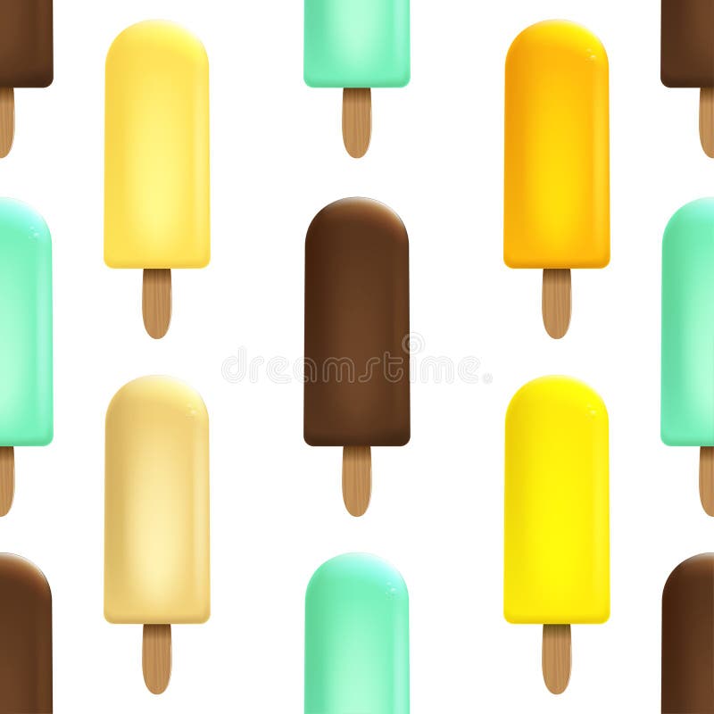 Modello senza cuciture del gelato su fondo bianco per il vostro progetto di affari Spuntini realistici per il gelato da latte Ghi illustrazione vettoriale Modello senza cuciture del gelato su fondo bianco per il vostro progetto di affari Spuntini realistici per il gelato da latte Ghi illustrazione vettoriale