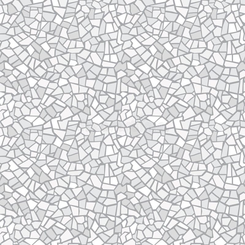 Modello senza cuciture del mosaico astratto grigio chiaro Fondo di vettore Struttura senza fine Frammenti della piastrella di cer