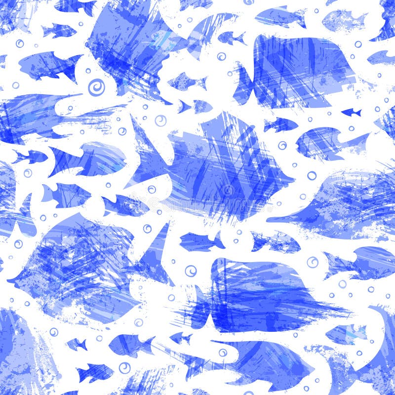 Modello senza cuciture del pesce dell'acquerello viola di vettore royalty illustrazione gratis Modello senza cuciture del pesce dell'acquerello viola di vettore royalty illustrazione gratis