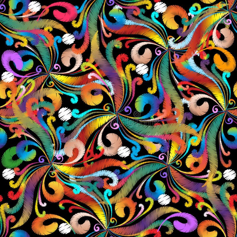 Modello senza cuciture del ricamo variopinto royalty illustrazione gratis Modello senza cuciture del ricamo variopinto royalty illustrazione gratis