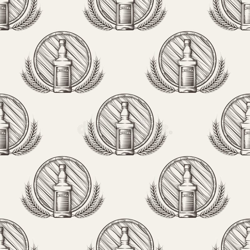Modello senza cuciture del whiskey royalty illustrazione gratis Modello senza cuciture del whiskey royalty illustrazione gratis