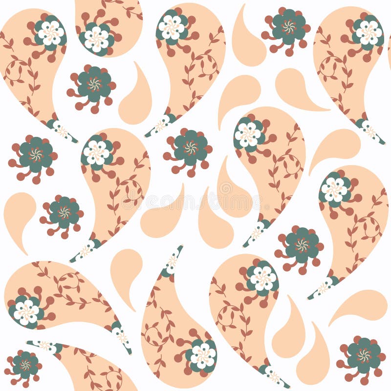 Modello senza cuciture delicato variopinto di Paisley È situato nello swatc illustrazione di stock Modello senza cuciture delicato variopinto di Paisley È situato nello swatc illustrazione di stock