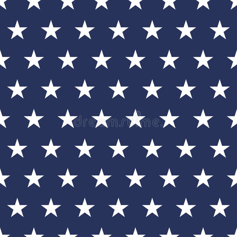 Modello senza cuciture della bandiera di U. S. A. Stelle bianche su un fondo blu Giorno dei Caduti royalty illustrazione gratis