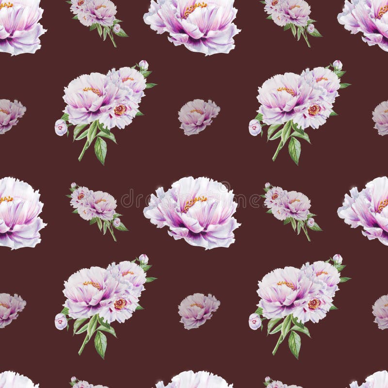 Modello senza cuciture della bella peonia bianca Mazzo dei fiori Struttura floreale Disegno dell'indicatore royalty illustrazione gratis Modello senza cuciture della bella peonia bianca Mazzo dei fiori Struttura floreale Disegno dell'indicatore royalty illustrazione gratis