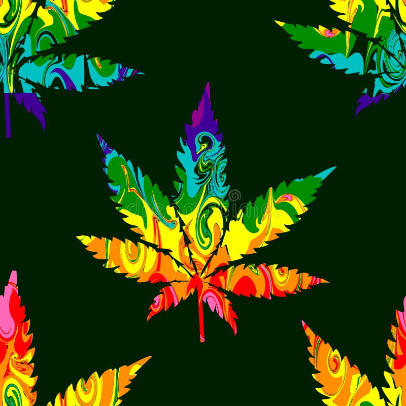 Modello senza cuciture della cannabis astratta illustrazione di stock Modello senza cuciture della cannabis astratta illustrazione di stock