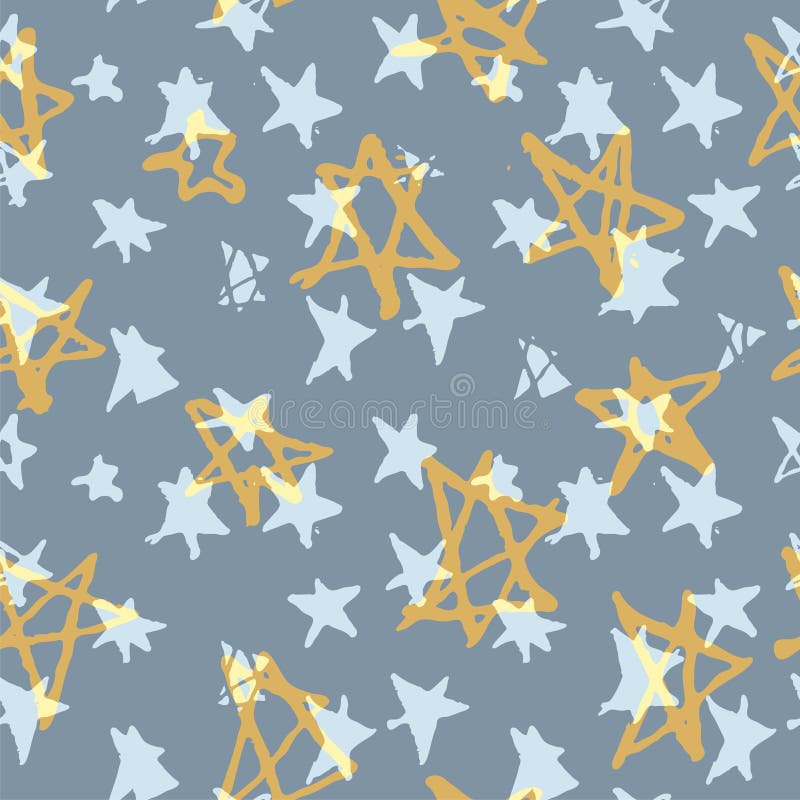 Modello senza cuciture della fattoria con le stelle disegnate a mano Stelle ed iscrizioni dorate d'avanguardia disegnate a mano illustrazione di stock Modello senza cuciture della fattoria con le stelle disegnate a mano Stelle ed iscrizioni dorate d'avanguardia disegnate a mano illustrazione di stock