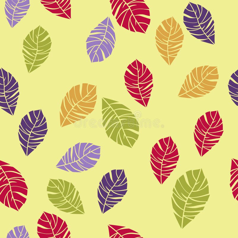 Modello senza cuciture delle foglie variopinte royalty illustrazione gratis Modello senza cuciture delle foglie variopinte royalty illustrazione gratis