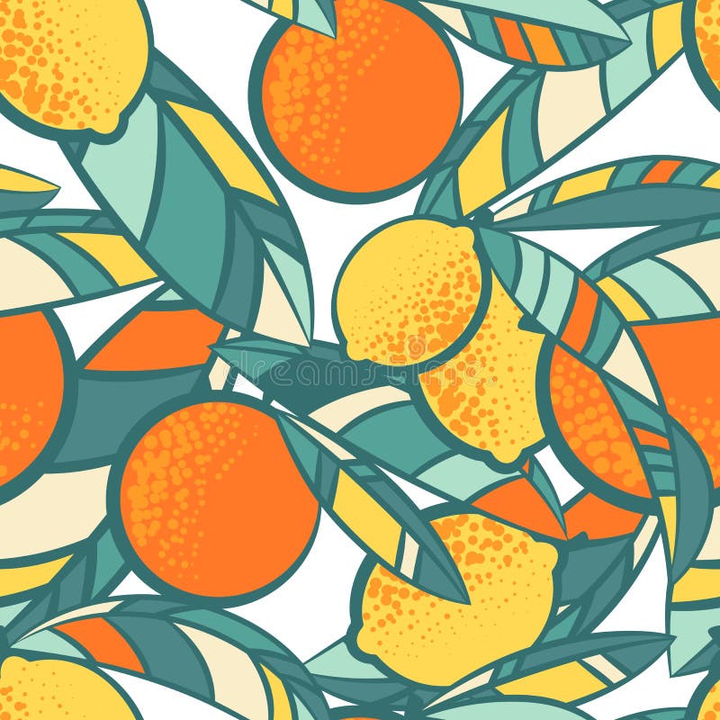 Modello senza cuciture di estate dei limoni e delle arance Fondo tropicale dell'agrume illustrazione vettoriale Modello senza cuciture di estate dei limoni e delle arance Fondo tropicale dell'agrume illustrazione vettoriale