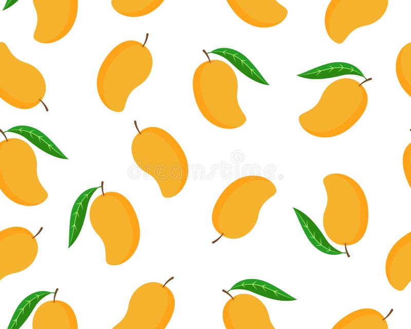 Modello senza cuciture di fondo bianco isolato mango maturo royalty illustrazione gratis Modello senza cuciture di fondo bianco isolato mango maturo royalty illustrazione gratis