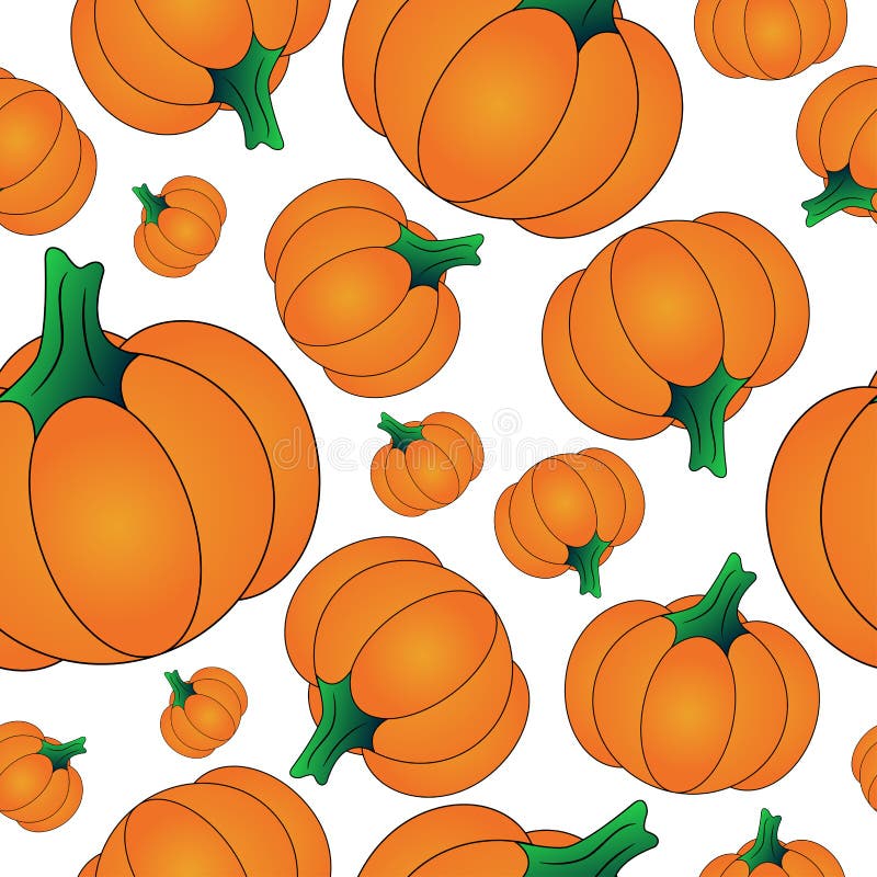 Modello senza cuciture di Halloween del fondo arancio della zucca, illustrazione isolata su fondo bianco royalty illustrazione gratis Modello senza cuciture di Halloween del fondo arancio della zucca, illustrazione isolata su fondo bianco royalty illustrazione gratis