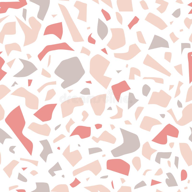 Modello senza cuciture di terrazzo di vettore, fondo murale con le macchie caotiche illustrazione di stock Modello senza cuciture di terrazzo di vettore, fondo murale con le macchie caotiche illustrazione di stock