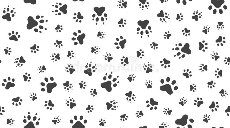 Modello senza cuciture di vettore animale delle piste con le icone piane Struttura bianca nera della zampa dell'animale domestico illustrazione vettoriale Modello senza cuciture di vettore animale delle piste con le icone piane Struttura bianca nera della zampa dell'animale domestico illustrazione vettoriale
