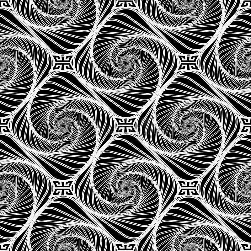 Modello senza cuciture di vettore in bianco e nero astratto a spirale royalty illustrazione gratis Modello senza cuciture di vettore in bianco e nero astratto a spirale royalty illustrazione gratis