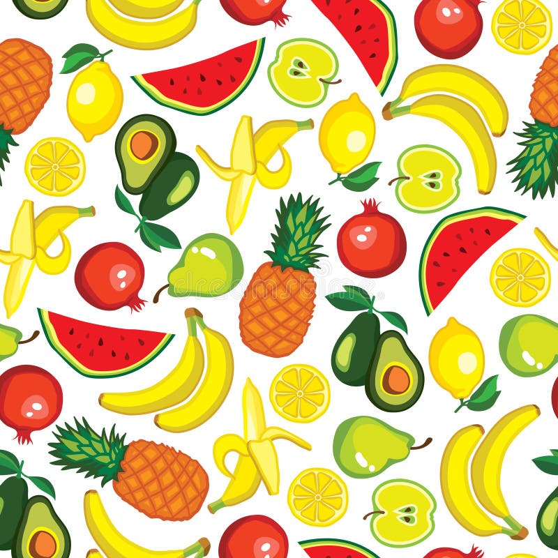 Modello senza cuciture di vettore con i frutti illustrazione vettoriale Modello senza cuciture di vettore con i frutti illustrazione vettoriale