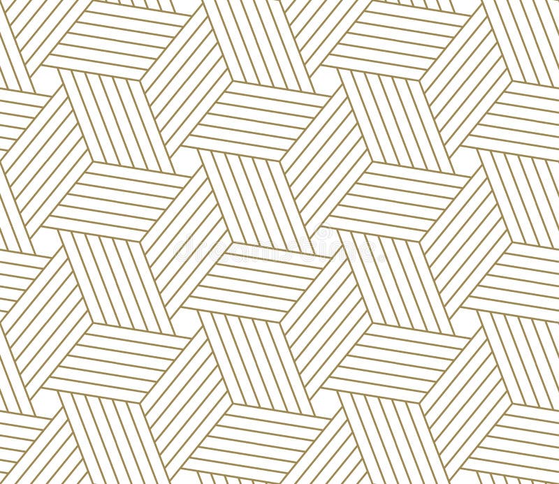 Modello senza cuciture di vettore geometrico semplice moderno con la linea struttura dell'oro su fondo bianco Carta da parati ast