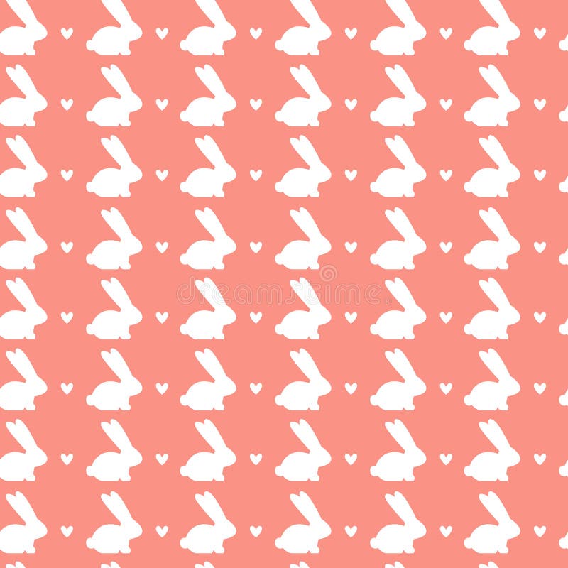 Modello senza cuciture felice di Pasqua con l'ornamento bianco dei conigli su fondo rosa royalty illustrazione gratis Modello senza cuciture felice di Pasqua con l'ornamento bianco dei conigli su fondo rosa royalty illustrazione gratis