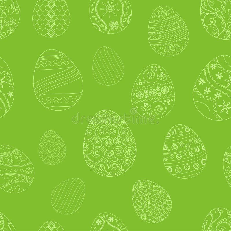 Modello senza cuciture festivo con le uova di Pasqua su fondo verde Illustrazione di vettore illustrazione vettoriale Modello senza cuciture festivo con le uova di Pasqua su fondo verde Illustrazione di vettore illustrazione vettoriale