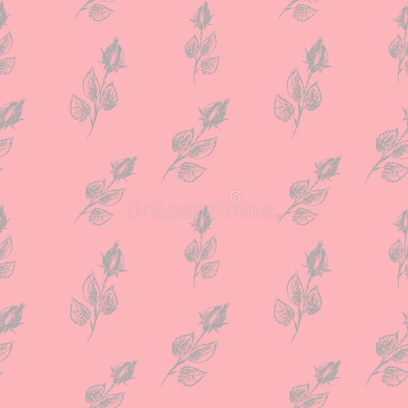 Modello senza cuciture floreale di vettore con le rose di fioritura Modello floreale senza cuciture su un fondo rosa delicato Le illustrazione di stock Modello senza cuciture floreale di vettore con le rose di fioritura Modello floreale senza cuciture su un fondo rosa delicato Le illustrazione di stock