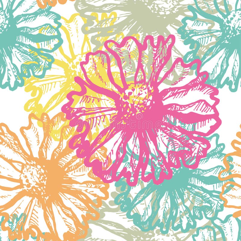 Modello senza cuciture fresco e vivo di alba della mano royalty illustrazione gratis Modello senza cuciture fresco e vivo di alba della mano royalty illustrazione gratis