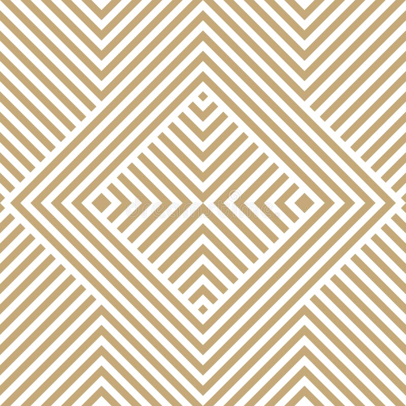 Modello senza cuciture geometrico di vettore lineare dorato con le bande diagonali, quadrati illustrazione di stock Modello senza cuciture geometrico di vettore lineare dorato con le bande diagonali, quadrati illustrazione di stock