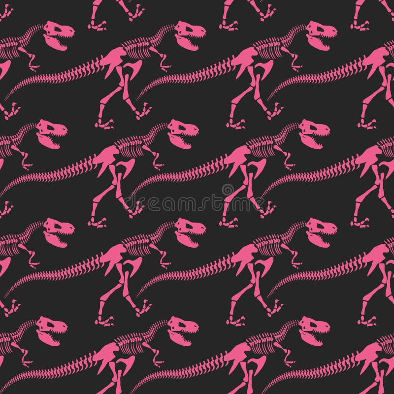 Modello senza cuciture giurassico delle ossa di dinosauro Scheletro di tirannosauro royalty illustrazione gratis Modello senza cuciture giurassico delle ossa di dinosauro Scheletro di tirannosauro royalty illustrazione gratis